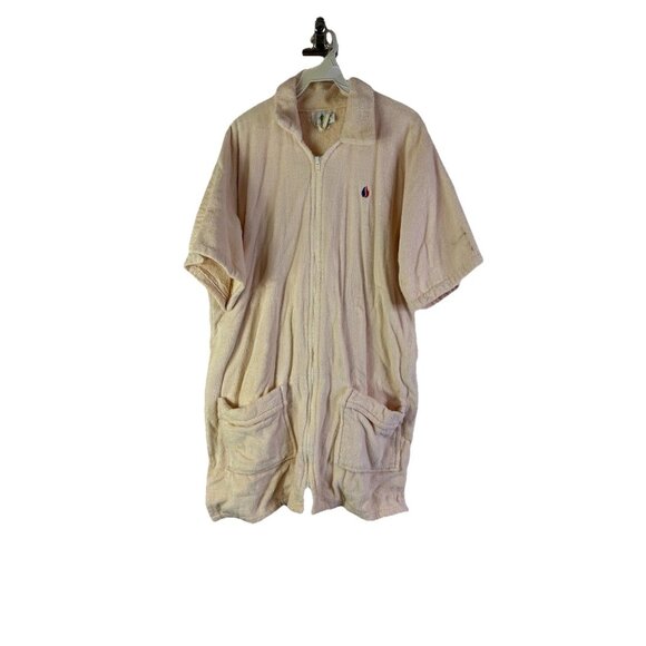 Vintage 90s Streetwear Terry Cloth Zip Robe Swim Beach Cover Up USA